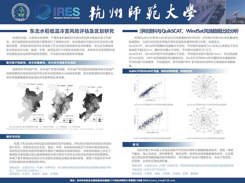 2018东北水稻低温冷害风险评估及区划研究、浮标资料与QuikSCAT、WindSat风场数据比较分析